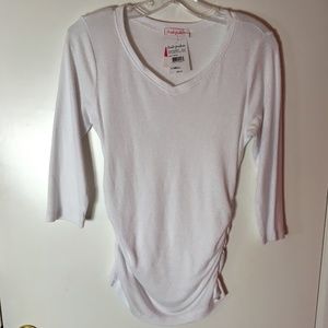 Fresh Produce ladies white 3/4 sleeve blouse; XS